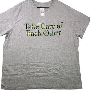 Zoe + Liv Gray Take Care Of Each Other Graphic T-Shirt Oversized 3X